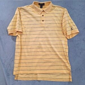 Vintage PGA Tour Yellow Collared Short Sleeve Polo Shirt Mens  XL